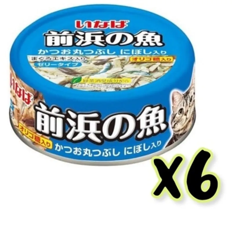 INABA [前浜の魚] 鰹魚-原條拆肉 小沙甸魚入(115gx6)貓罐頭 IWF-143x6