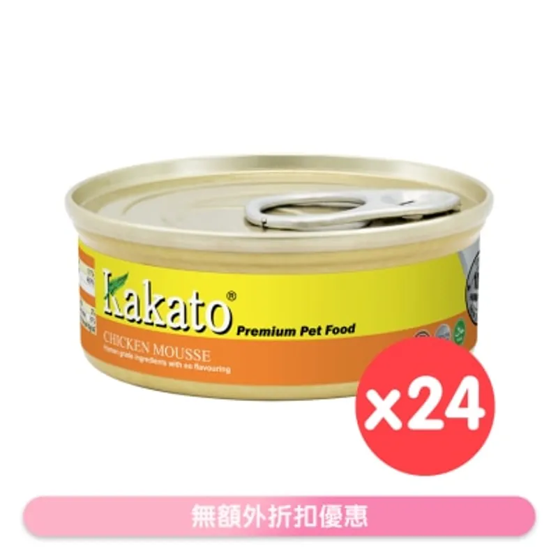 [24罐裝]雞肉慕絲(40gx24)貓犬適用 - KAKATO 貓狗鮮食罐