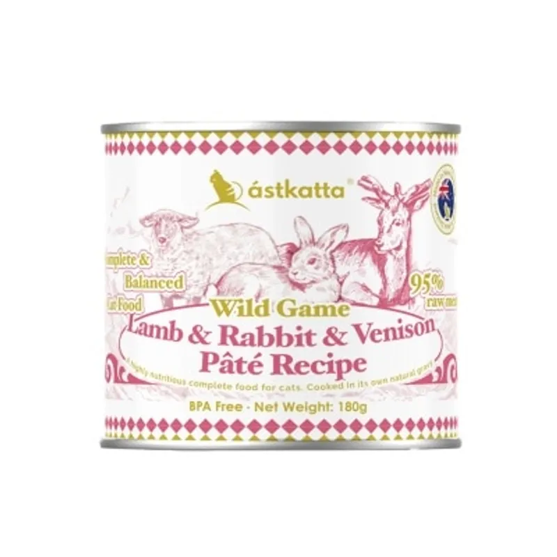 ASTKATTA 野境系列 純淨天然肉醬罐 羊肉&兔肉&鹿肉 (180g) 貓主食罐頭 361604