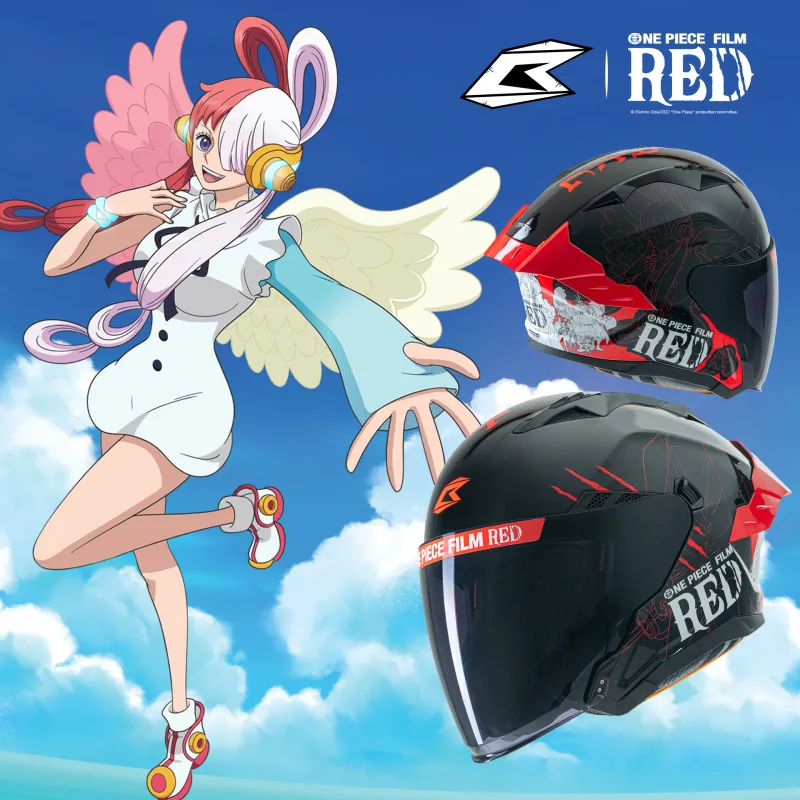 BILMOLA AD JET ONE PIECE FLIM RED OPEN FACE HELMET