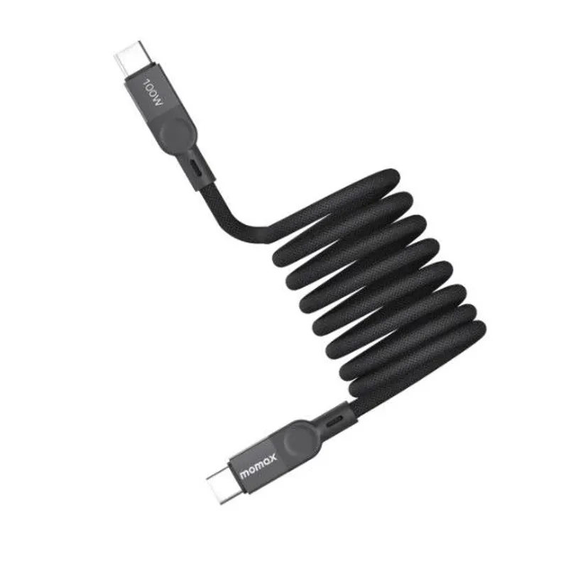 MOMAX USB-C to USB-C磁吸連接線100W USB2.0(2m)(黑色) DC36D
