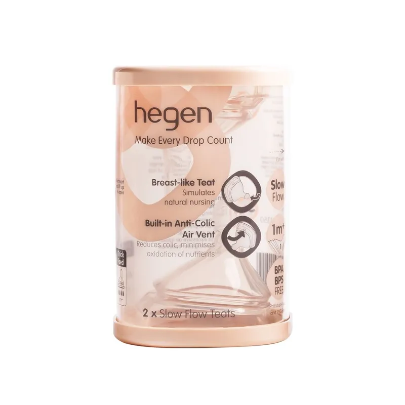 Hegen – 防脹氣智慧奶咀 (慢速，2個裝)