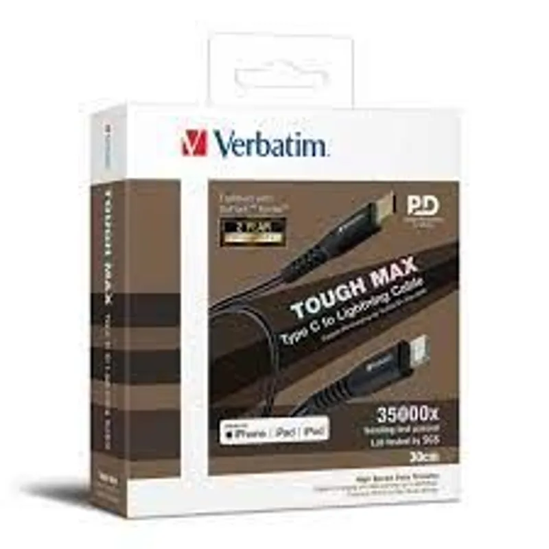 VERBATIM Type-C至Lightning數據充電線 30CMKELVAR35000+TYPECTOLIGHTNING/BK