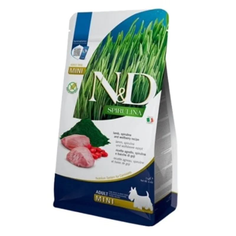 Farmina N&D Spirulina Formula Lamb Adult Mini 螺旋藻羊肉&枸杞 成犬 2kg (小粒)