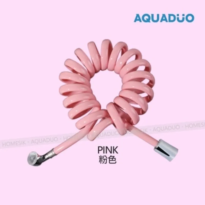 AQUADUO 彈簧式防纏結沐浴花灑水喉 (3米)-粉色 SP-3M-PK (商家直送-5個工作天內送到府上)