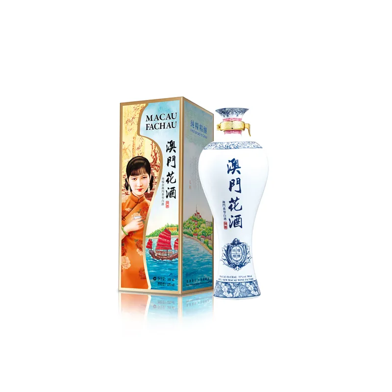 澳门花酒青花53度高粱酒 500毫升