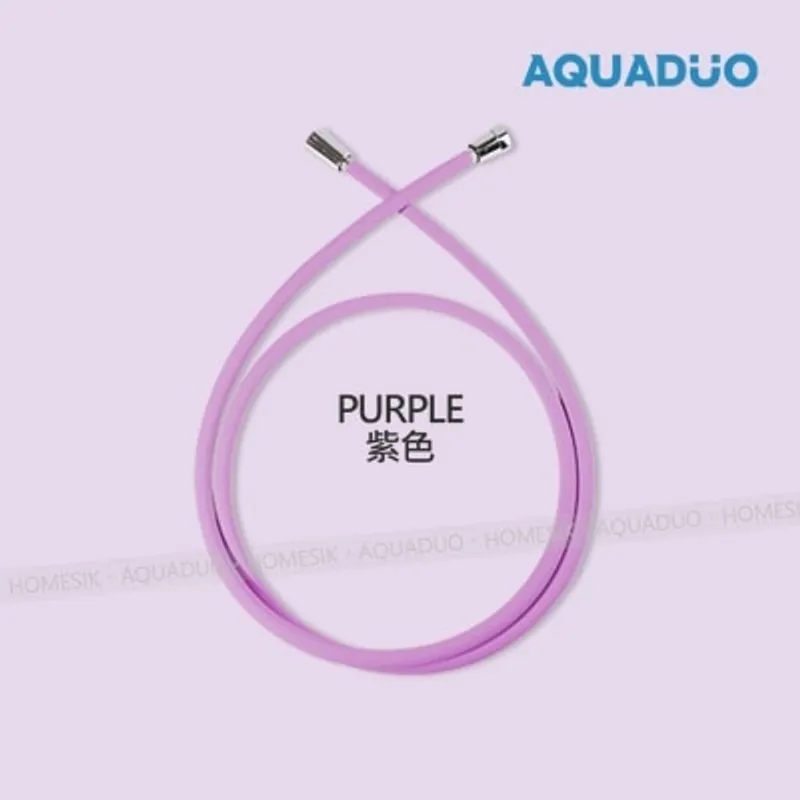 AQUADUO 防霉抗菌防纏結花灑水喉 (1.5米)-紫色 PVC-PUR (商家直送-5個工作天內送到府上;滿$500免運)