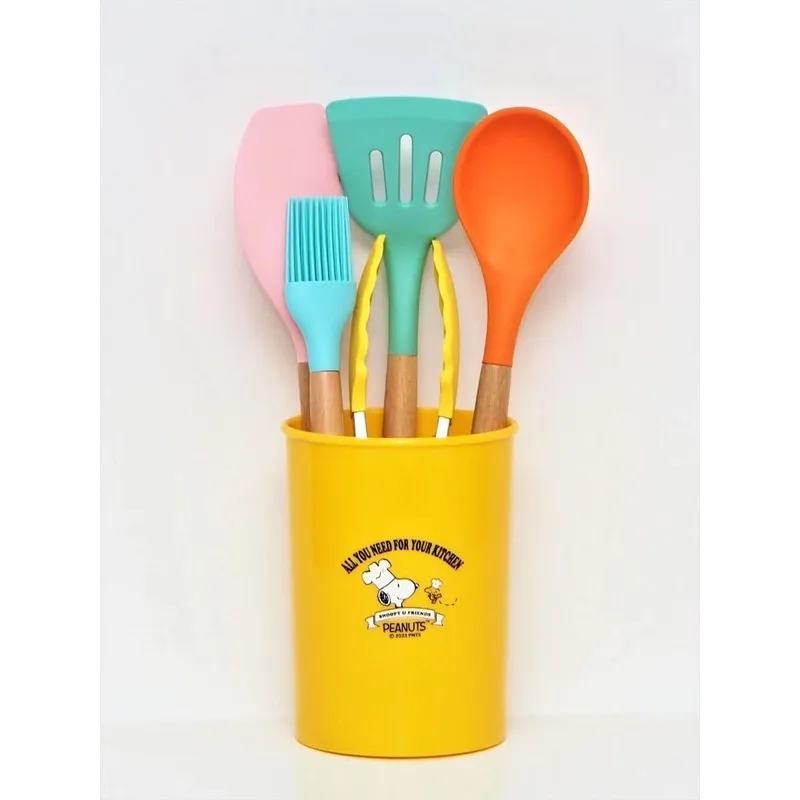 SNOOPY史努比食品級矽膠木柄廚房器具 6件裝