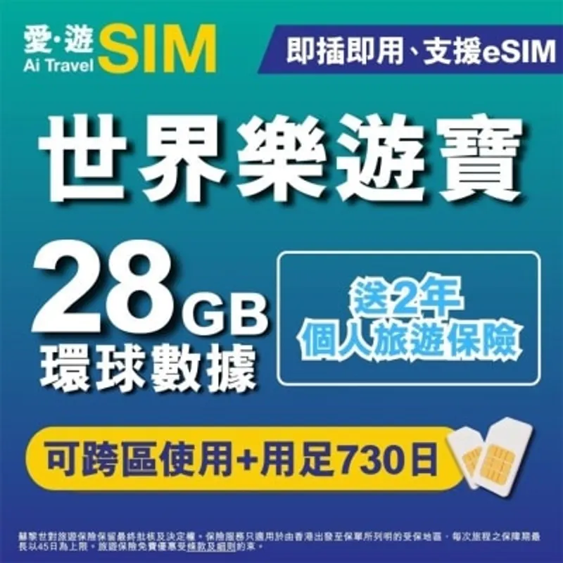 SOSIM 730日世界樂遊寶28GB