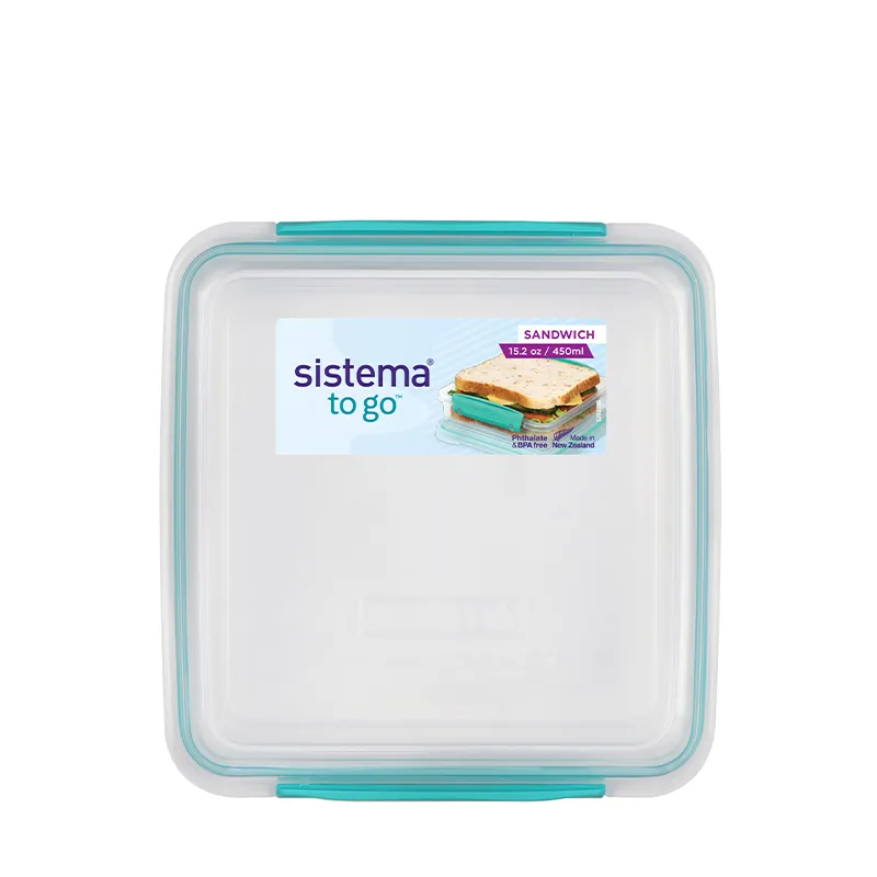 SISTEMA-To Go 方形三明治保鲜盒 450ml-薄荷绿色