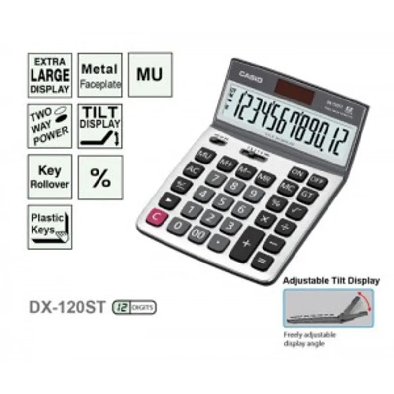CASIO 卡西歐 DX-120ST 可掀式面板計算器