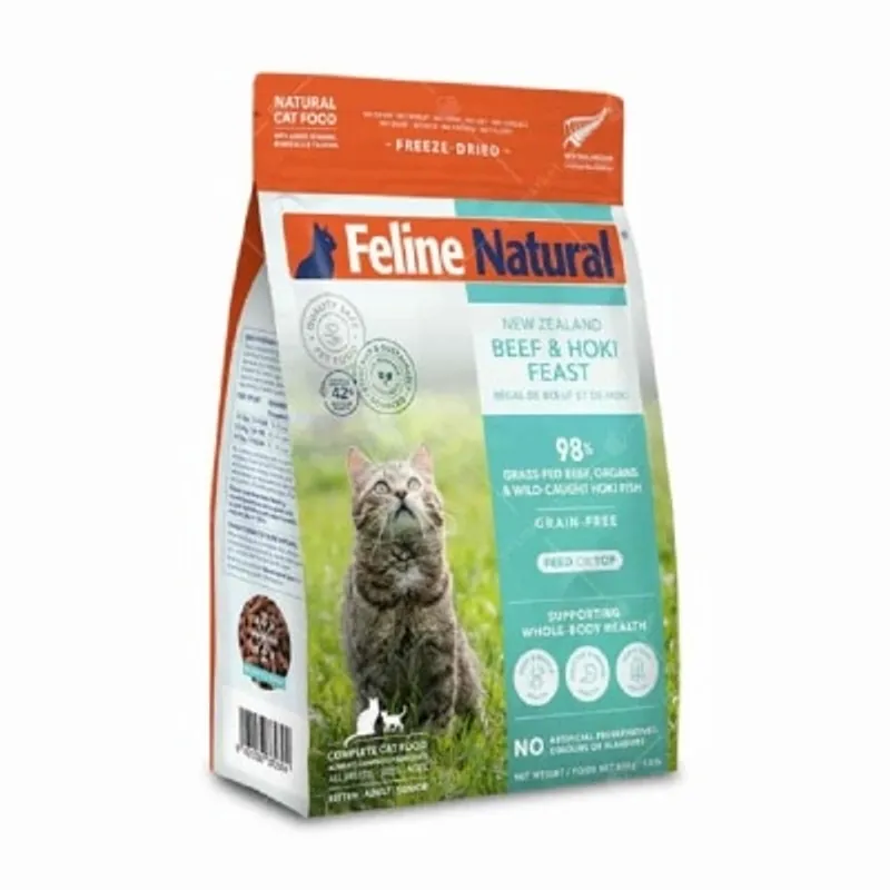 F9 Feline Natural 脫水鮮肉貓糧 – 牛肉及藍尖尾鱈魚配方