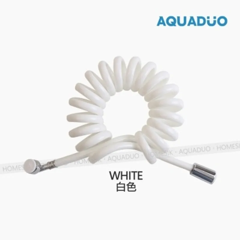 AQUADUO 彈簧式防纏結沐浴花灑水喉 (3米)-白色 SP-3M-WH (商家直送-5個工作天內送到府上)