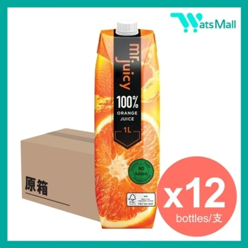 菓汁先生 100%橙汁飲品 1公升 (12支)