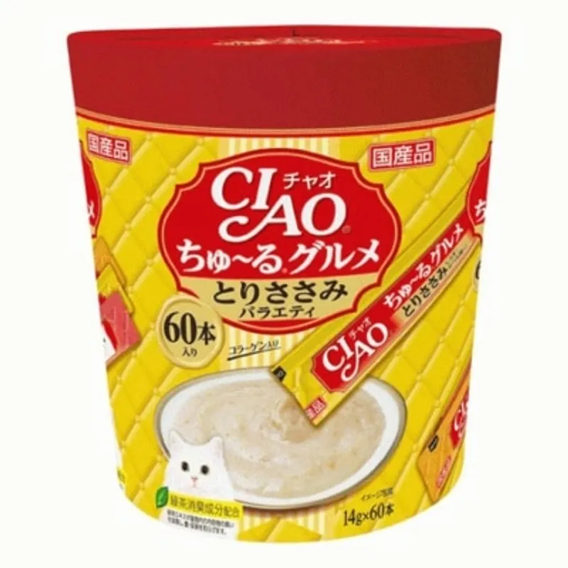 INABA CIAO超奴 美食 PARTY (60條) 雞肉 *3款雞肉味* 貓小食 SC140