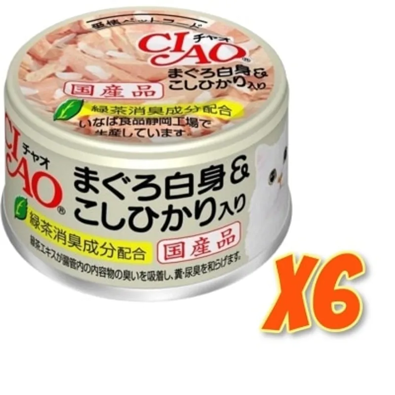 INABA CIAO - 白身吞拿魚 + 白飯 (85gx6)貓罐頭 A-04x6