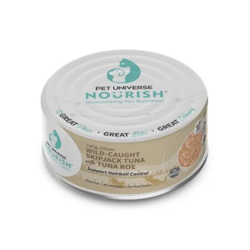 PETUNIVERSENOURISH 活力 吞拿魚+吞拿魚魚子 （肉汁）貓罐 - 化毛球配方 (70g) 080701