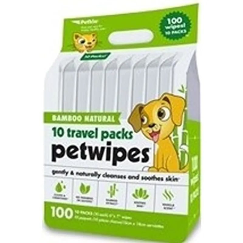 PETKIN 天然青竹蘆薈潔身紙 (10包/每包10片) *旅行裝* (貓犬合用) 055733
