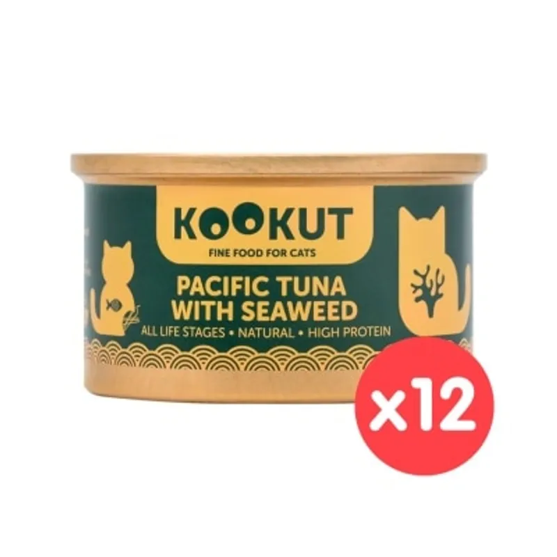 KOOKUT [12罐裝] 太平洋吞拿魚海藻 (70g x12) 貓罐頭 010429